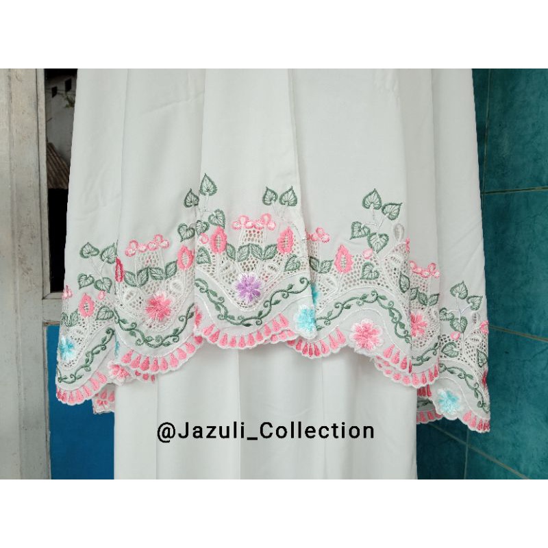 Mukena Telekung Premium Dewasa Bordir Manual Tasik Kerancang BUNGA GACLUK free Tas