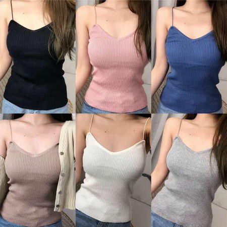 [✅COD] TANKTOP KAMISOL RIB / TANKTOP POLOS WANITA