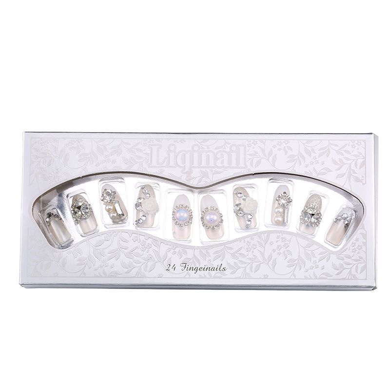 24pcs/ set Kuku nikahan warna putih mewah