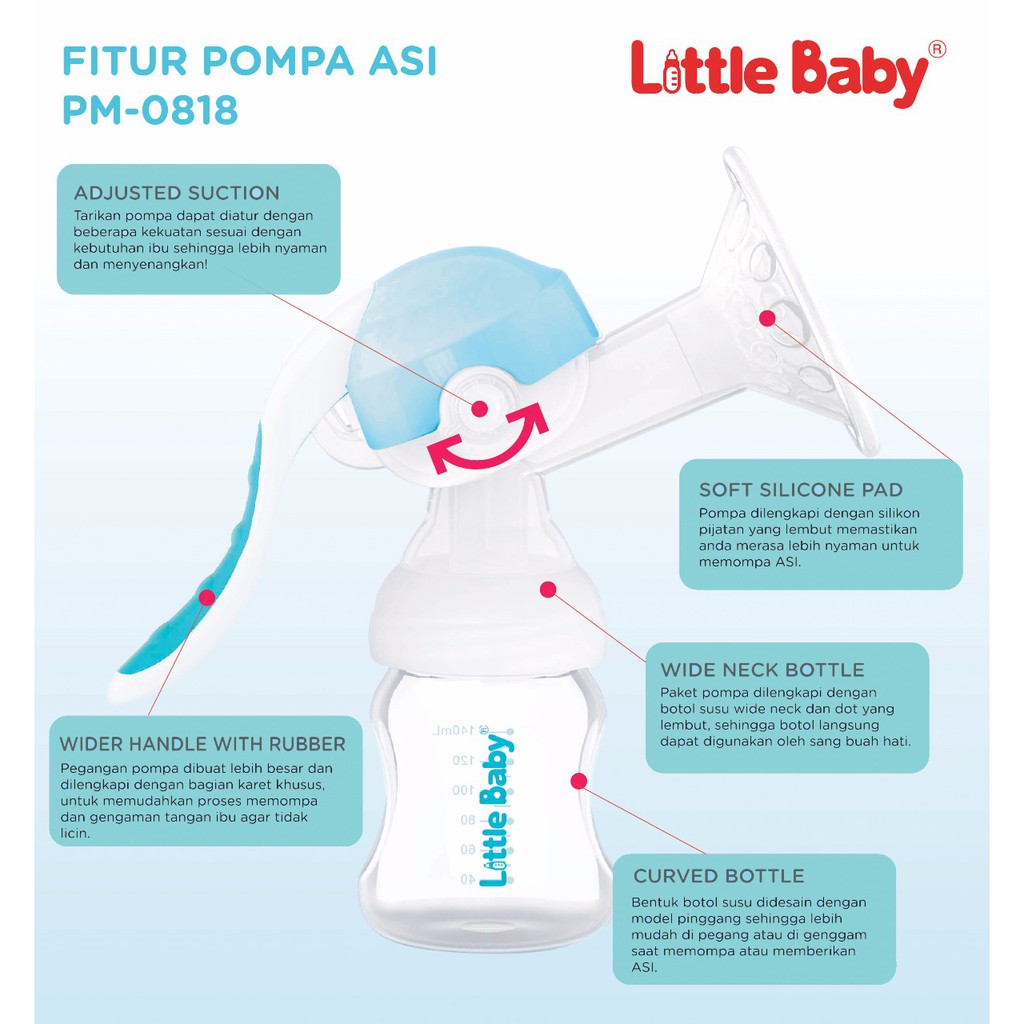 Little baby Pompa asi Manual - Pompa Asi LittleBaby dengan pengatur sedot pertama