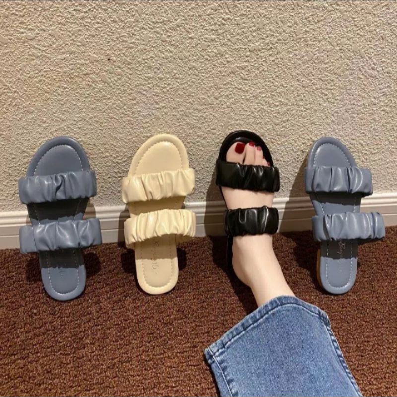 mdaffstore - Ramadan Sale Sandal Teplek Tali Olliee Kerut Dua AG02