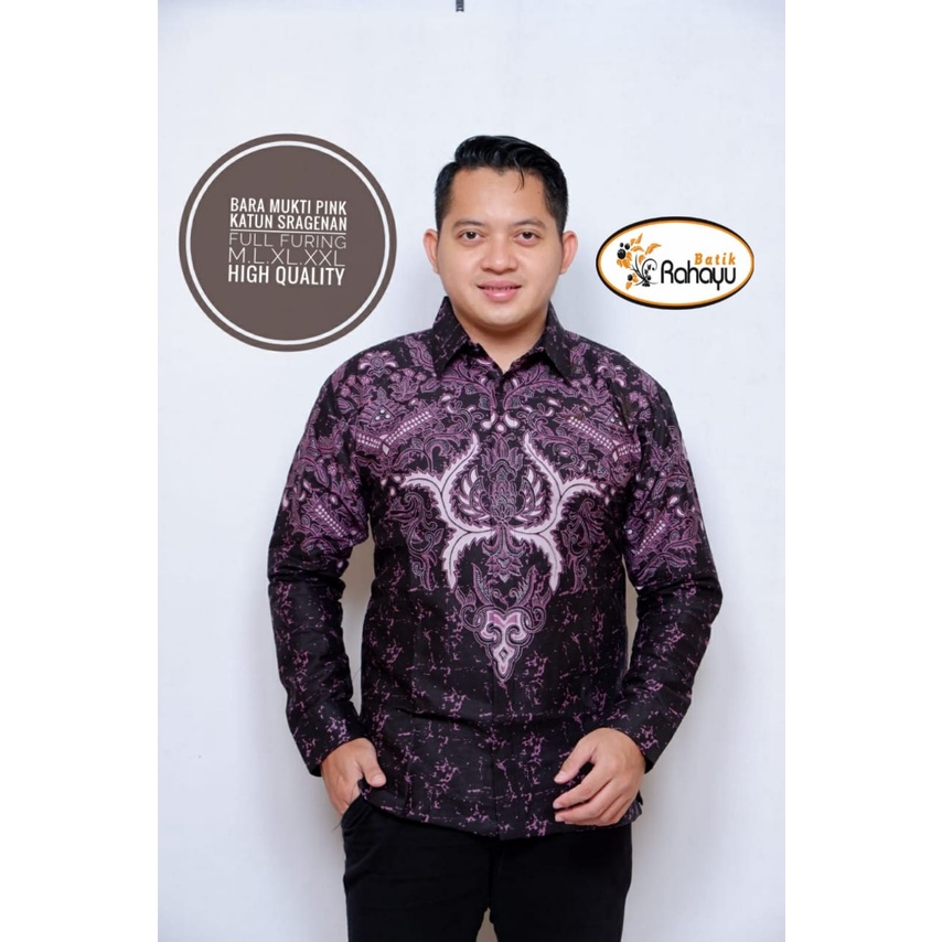 BARA MUKTI RAHAYU KEMEJA BATIK PRIA SOLO LENGAN PANJANG LAPIS FURING ATASAN PREMIUM MODERN MERAK SOGAN NAGA BIRU SEKAR ANGGUN MLIWIS MERAH MODANG HITAM SUTRA WIJAYA HADI PENI DWI PANGGA SAOTA AJI PARANG BIRU NAVY SADEWA MERAH PARANG ABU SILIWANGI MODANG