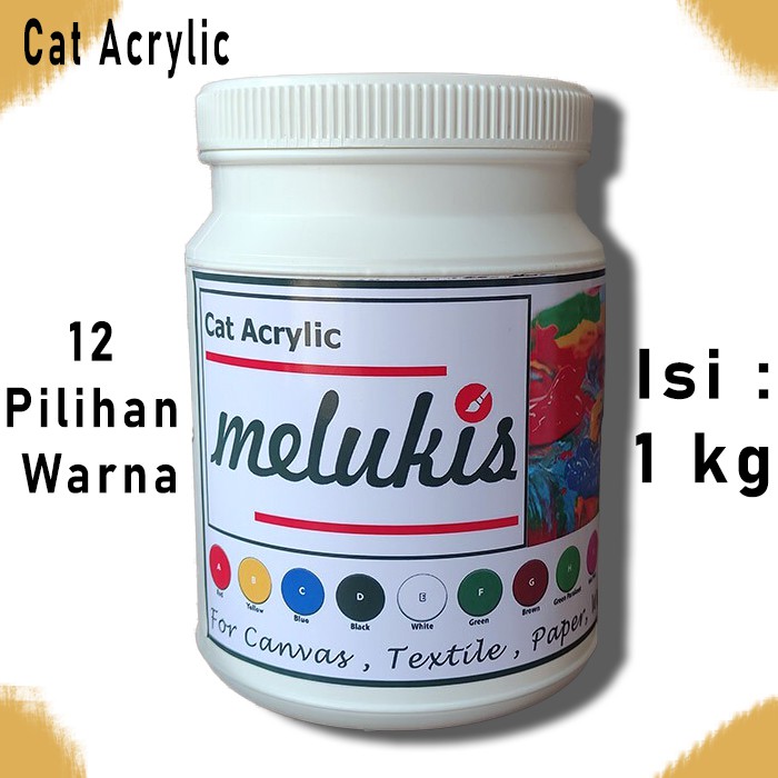 

Cat Melukis Acrylic / Cat Akrilik Isi 12 Warna 1kg