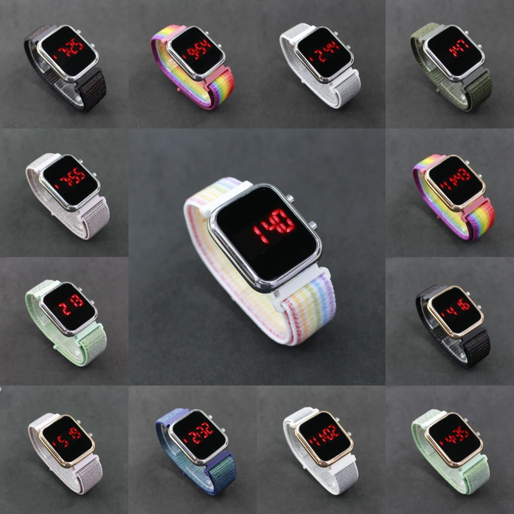 Jam tangan  murah anak / jam wanita  LED Strap nylon kanvas