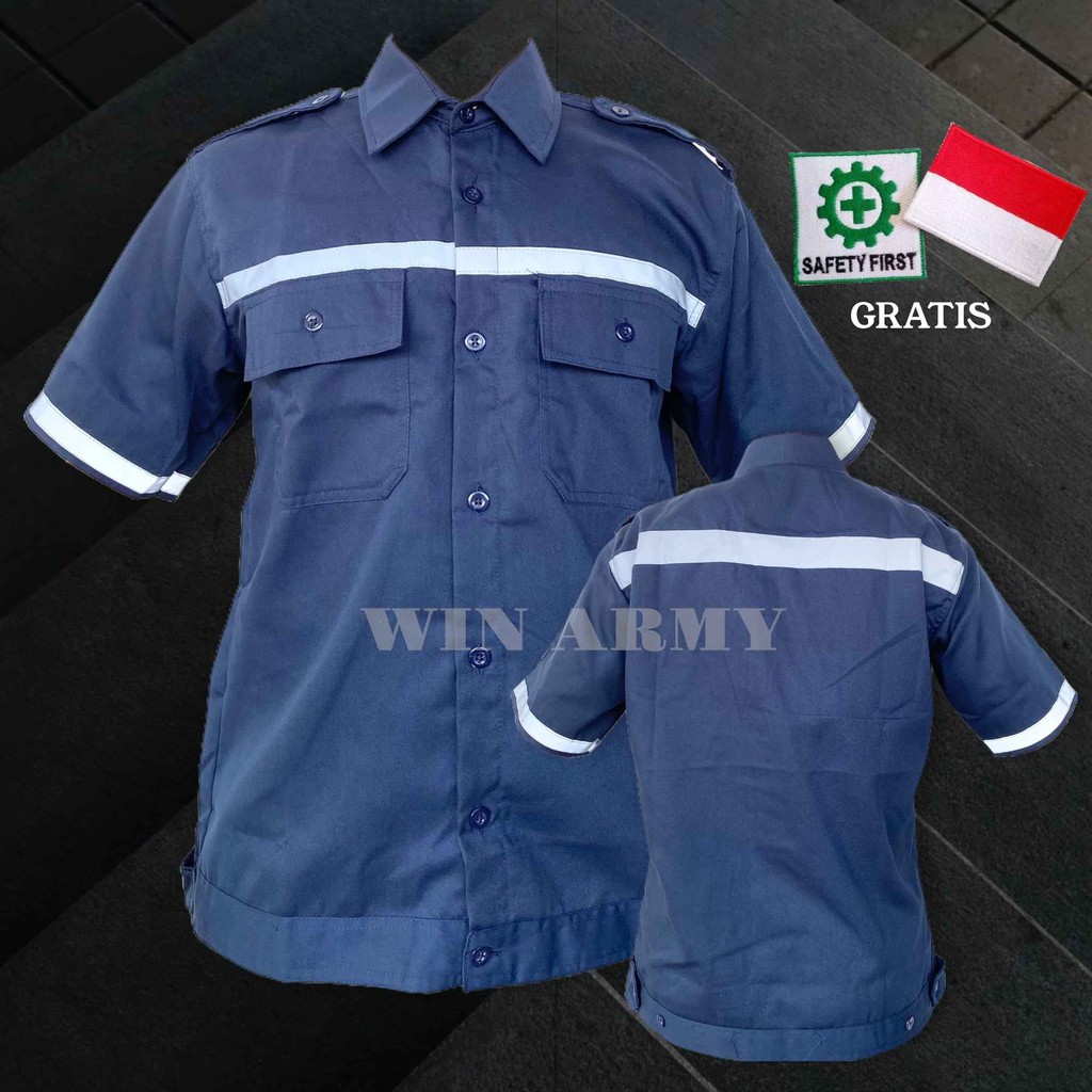 Katelpak Baju Safety Seragam Kerja / Kemeja Proyek Atasan Lengan Pendek / Atasan Kerja Pendek Wearpack Logo New