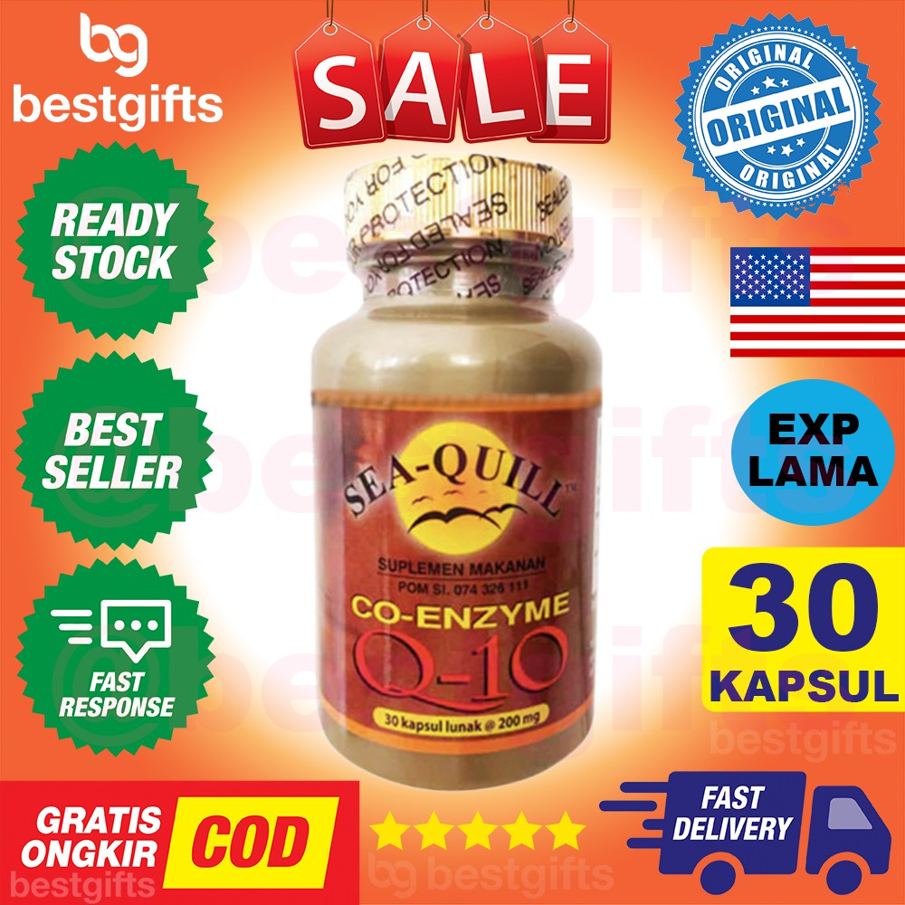 SEA-QUILL SEAQUILL SEA QUILL COENZYME Q10 COQ10 200MG BYPASS JANTUNG KOLESTEROL IMUN TUBUH 30 KAPSUL