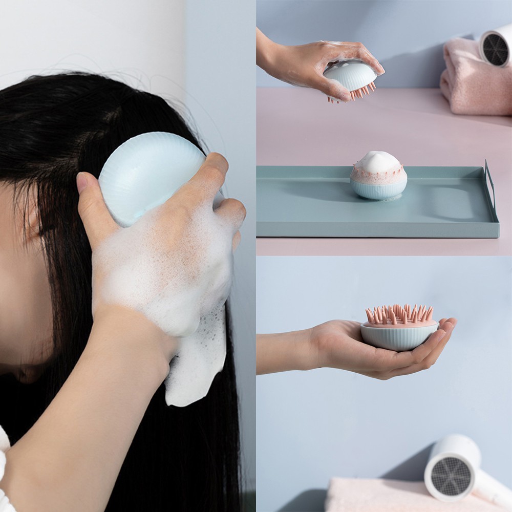 Soft Silicone Shampoo Brush Head Shampoo Scratching Head Massager Household Cleaning Scalp