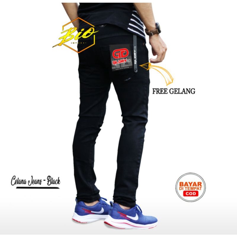 celana jeans pria celana jeans slim fit / celana panjang pria celana pensil pria jeans pria black