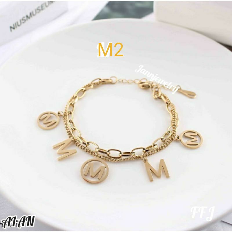 Gelang Tangan Titanium Asli Anti Karat &amp; Alergi Double Layer Stylish
