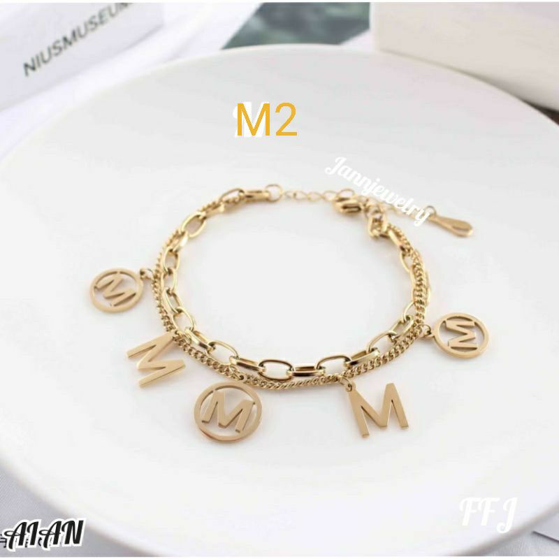 Gelang Tangan Titanium Asli Anti Karat &amp; Alergi Double Layer Stylish