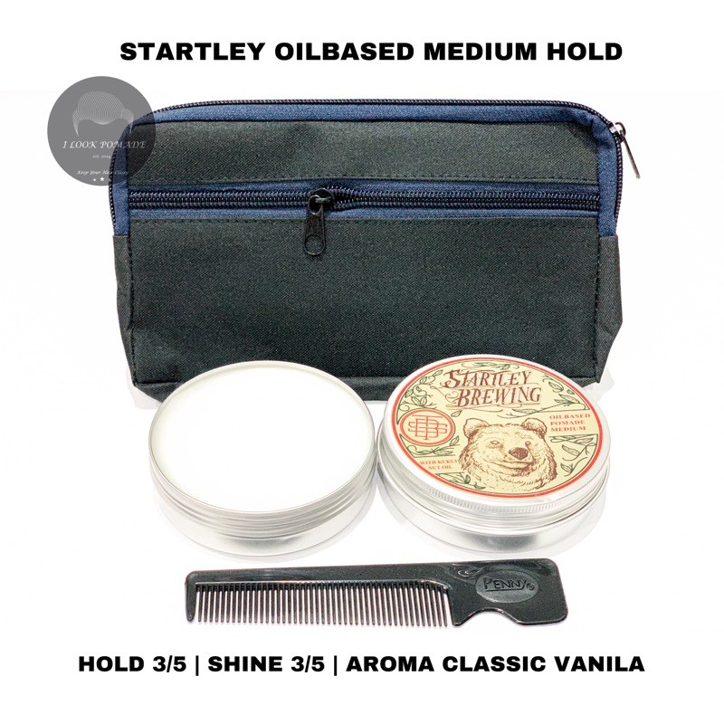 STARTLEY BREWING POMADE MEDIUM HOLD OILBASED FREE CLUTCH BAG 100gram