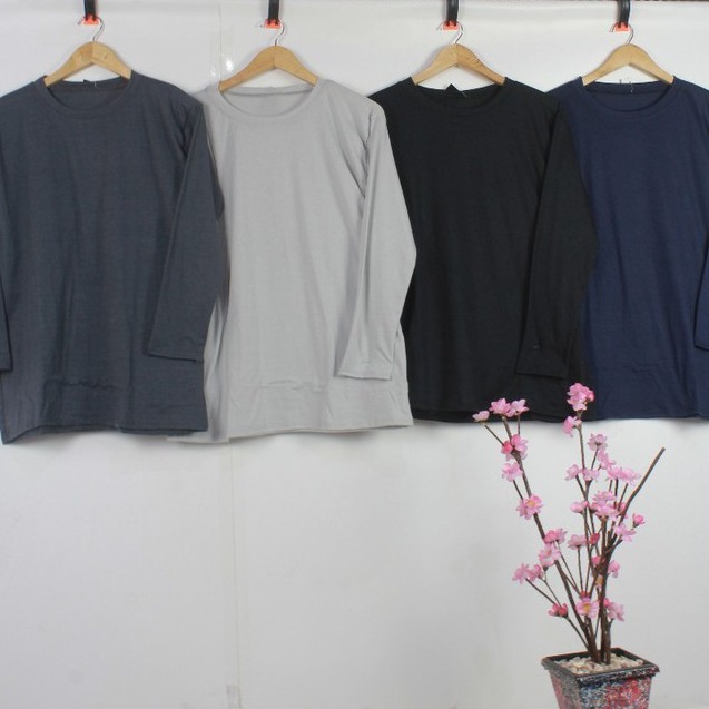 PREMIUM BAJU MANSET inner daleman polos kaos JUMBO dalem wanita lengan tangan jersy spandek jersi