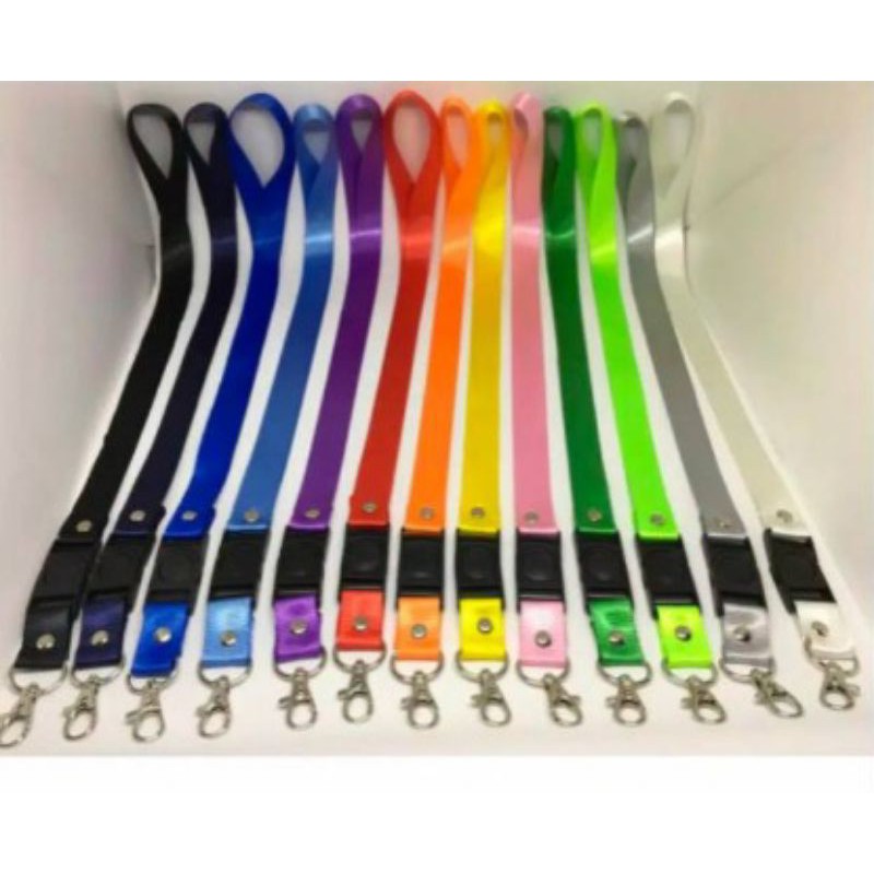 Tali lanyard id card polos 2 cm stoper