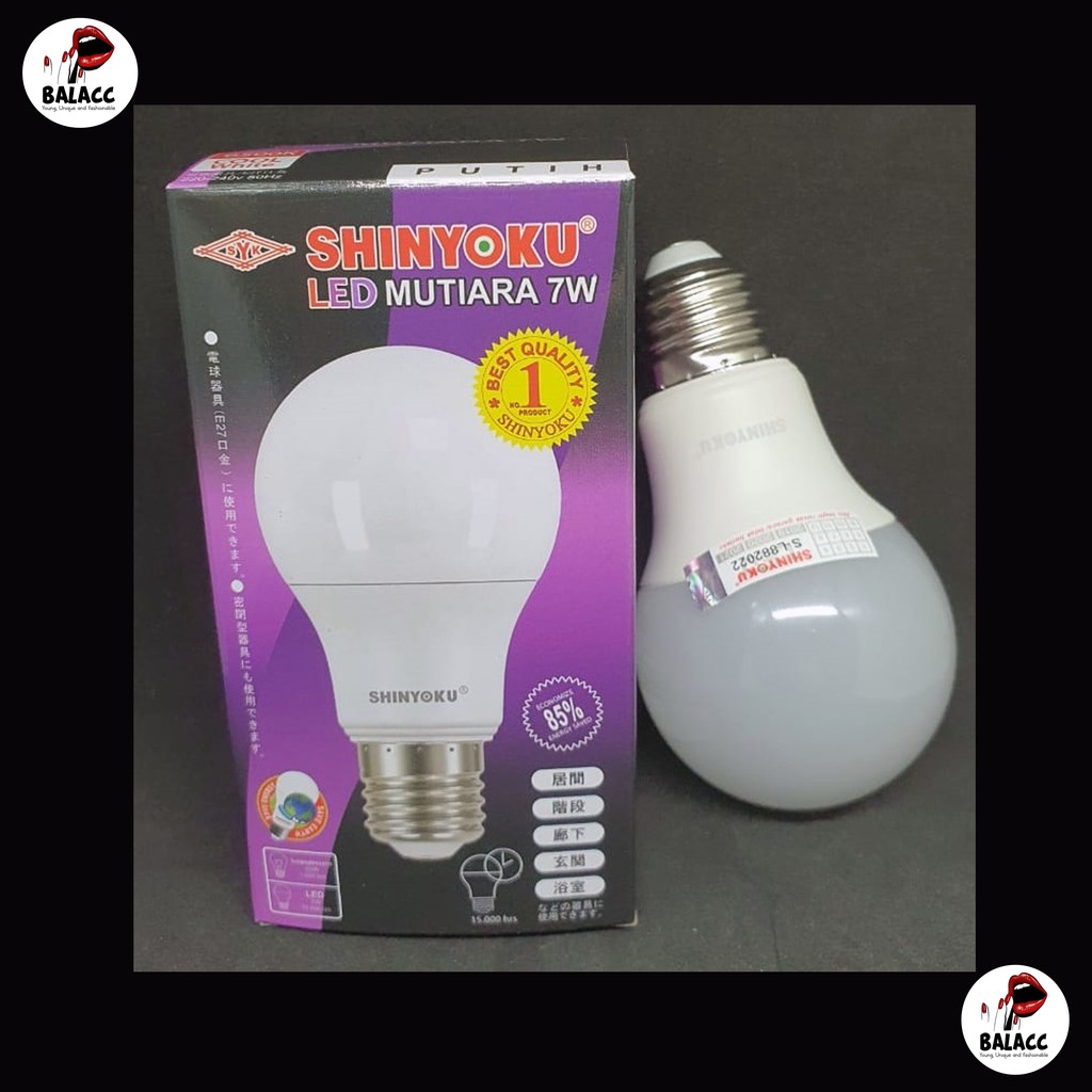 Lampu Led Shinyoku Mutiara 7 Watt Garansi 1 Tahun / Lampu Shinyoku 7w / Lampu Bohlam 7 Watt