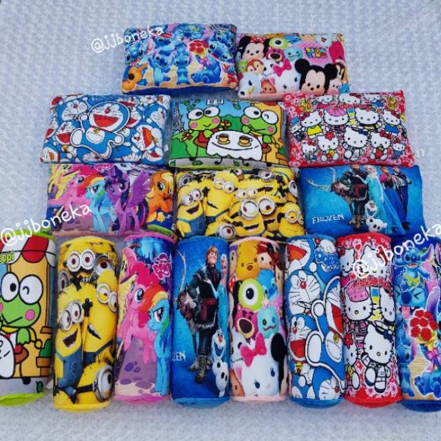 BANTAL GULING PRINT MOTIF KARTUN ANAK MY LITTLE PONY / KEROPPI / MINION / FROZEN / DORAEMON / KITTY / STITCH / TSUM TSUM