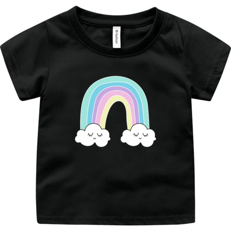 Kaos Anak Cewe Umur 2_15 Tahun Tshirt Baju Anak Perempuan Murah Motif Rainbow Uxlo Fashion