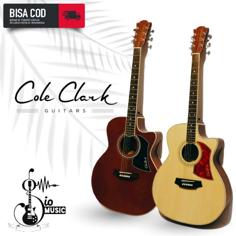 Gitar Cole clark Australia tanam besi akustik elektrik premium full set paket lengkap solid