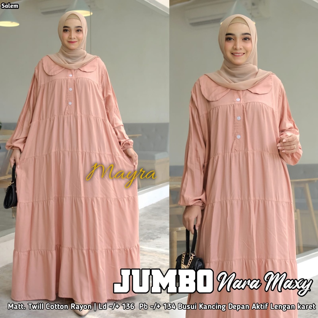 Baju GAMIS XXXXL LD 140 JUMBO Super PB 140 TOYOBO - BADAN GEMUK IBU HAMIL UKURAN BIG SIZE 298-NARA SALEM