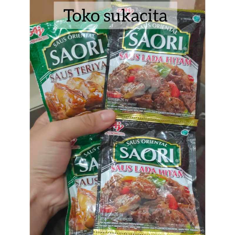

Saori Saus Teriyaki & Saus Lada Hitam 1 Renceng 10