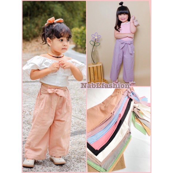 Celana kulot gempita pants anak perempuan 2-8 tahun bahan katun cigaret kulot sabrina anak nablfashion merah