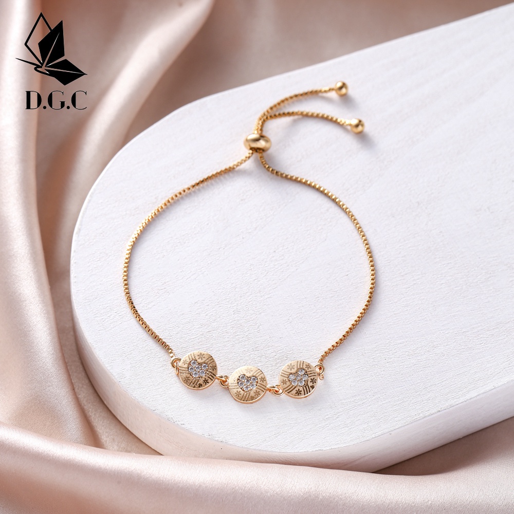 ✨Tongtonges✨ COD gelang titanium wanita anti karat korean style huruf Grosir Diamond Murah Fashion D380