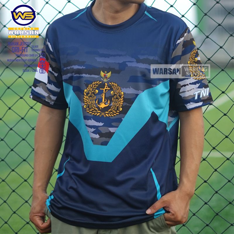 Kaos Jersey TNI AL / Jersey TNI Al Angkatan Laut Fullprint / Kaos TNI Angkatan Laut Dryfit / Kaos TN