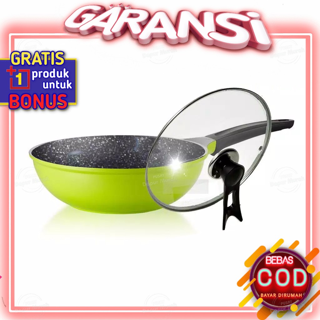 Wok Herbal Pan 30Cm Marble Wajan Serbaguna