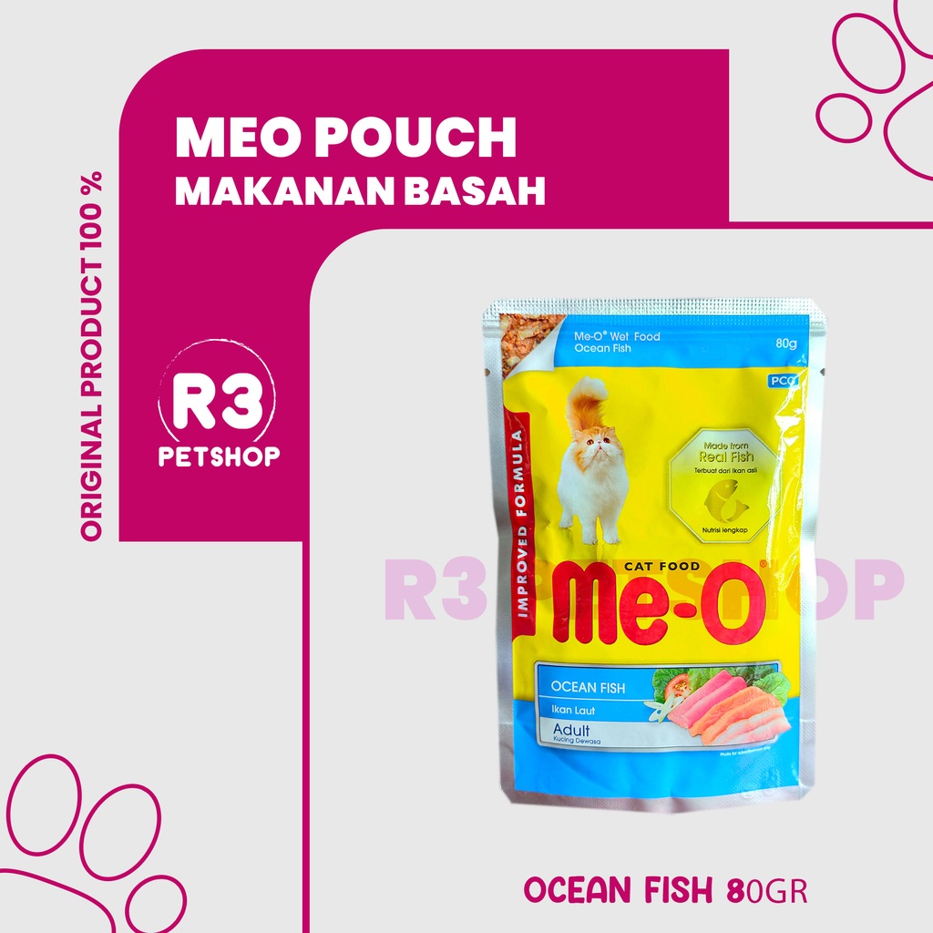 Makanan Kucing basah MEO pouch Adult &amp; Kitten All Variant 80gr @1dus 24pcs