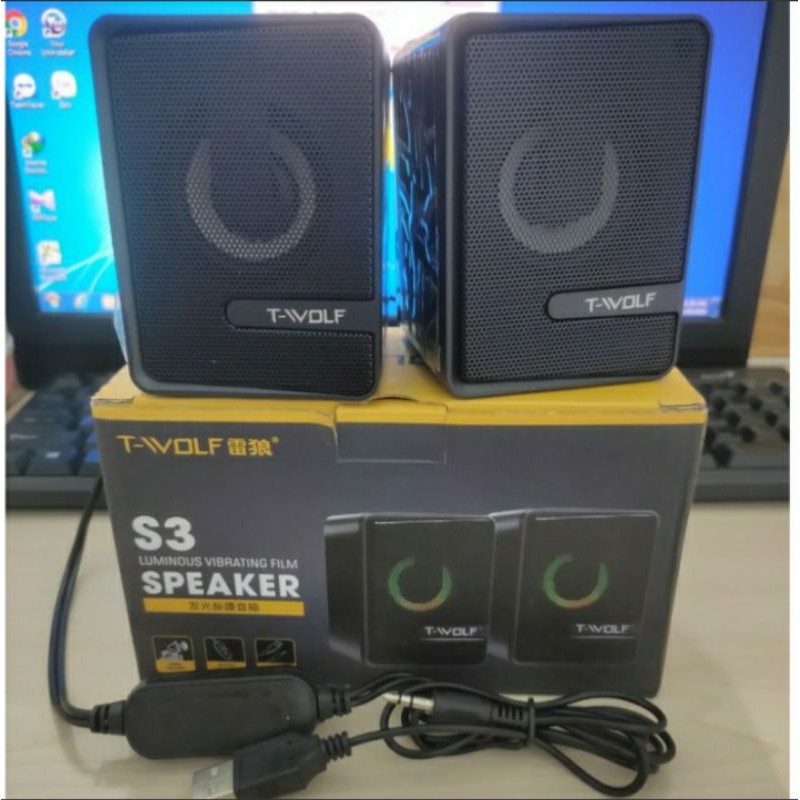 SKU-1235 SPEAKER GAMING TWOLF S3 RGB SUARA BAGUS TWOLF SPEAKER LED