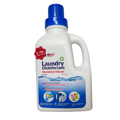 Yuri Laundry Disinfectant / Disinfektan Pakaian Fresh Mint 1000ml Botol YLD124390