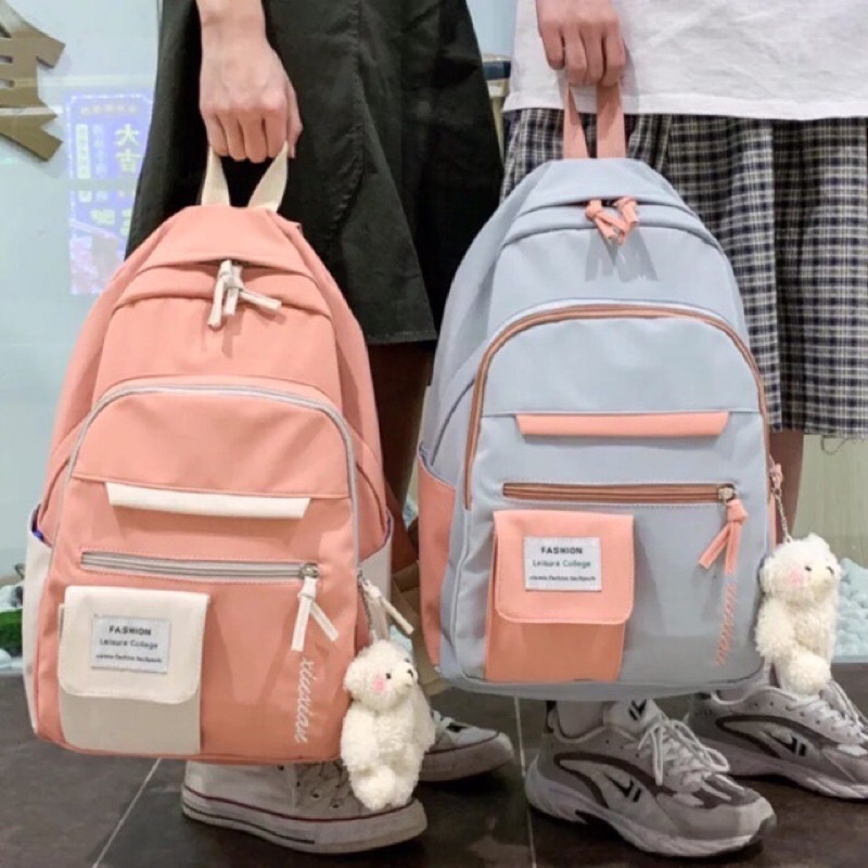 BACKPACK KOREA MULTIFUNGSI LEISURE TAS SEKOLAH WANITA KANVAS BACK TO SCHOOL WANITA CEWEK TERLARIS