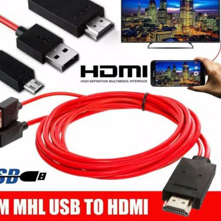 ✰ Kabel MHL converter micro Usb to HDMI HP ke TV dan Type C ke TV ♟