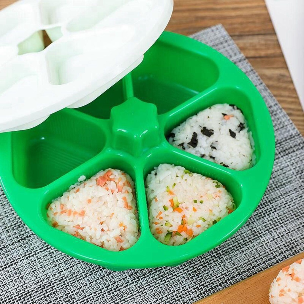 [Elegan] Sushi Maker Homemade Lunch Creative 6 Cavity Alat Pembuat Onigiri Anti Lengket Plastik