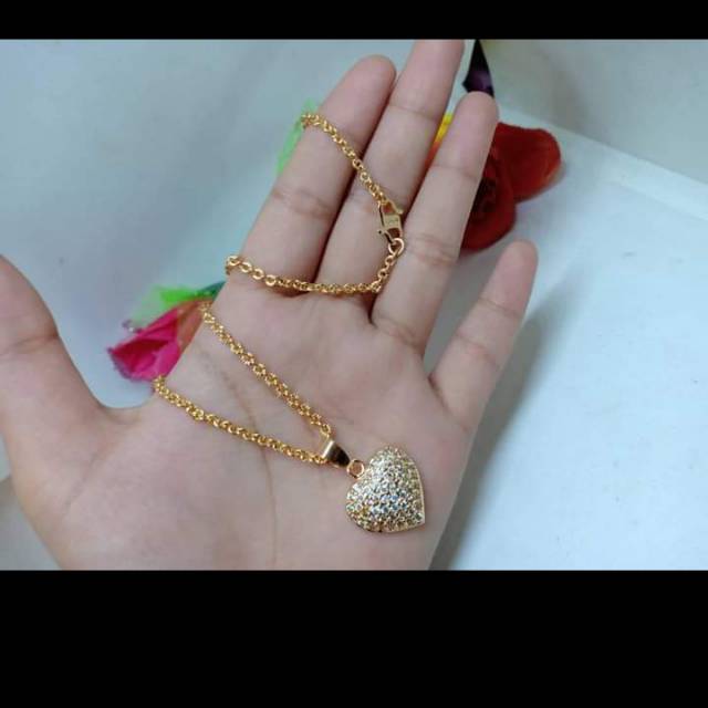 Kalung rante nuri set liontin love set perhiasan