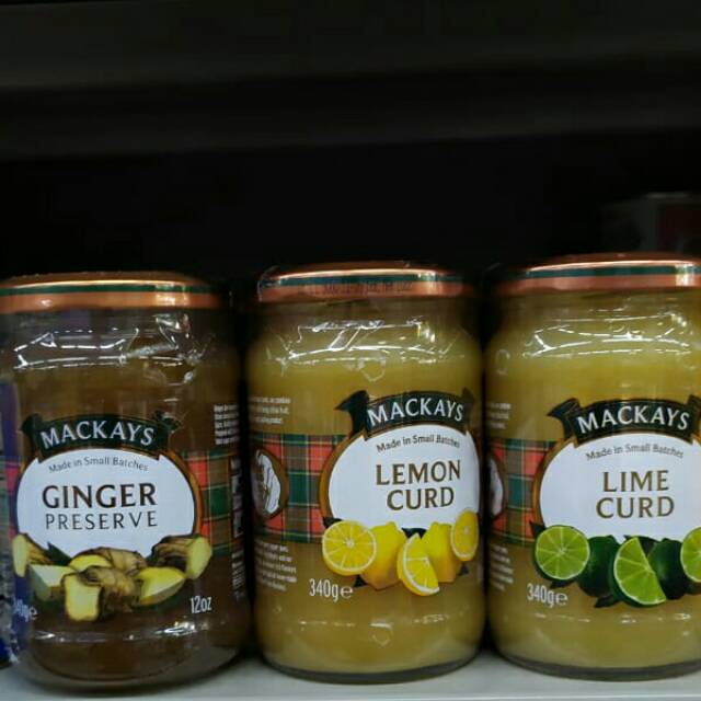 

Mackays lemon curd / ginger preserve 300gr