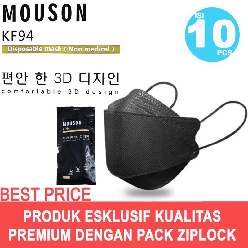 masker kf94 mouson / masker kf mouson 4ply isi 10pcs Daily protective mask import kemasan pack