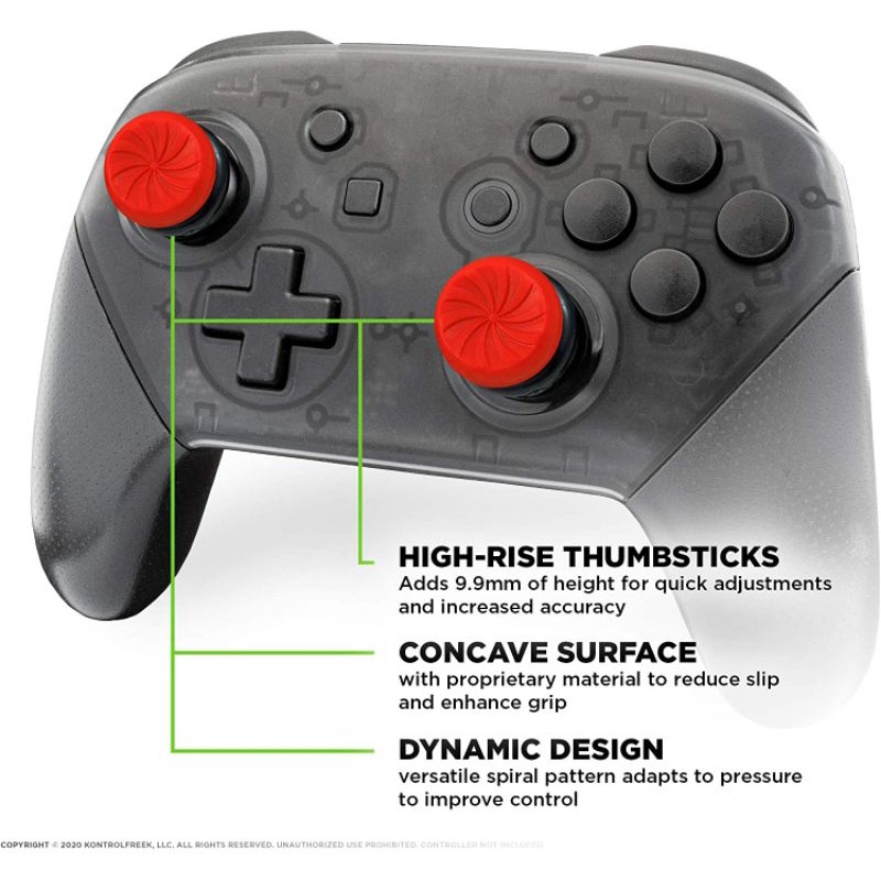 KontrolFreek FPS Freek Inferno untuk Nintendo Switch Pro Controller (2040-NP) Merah