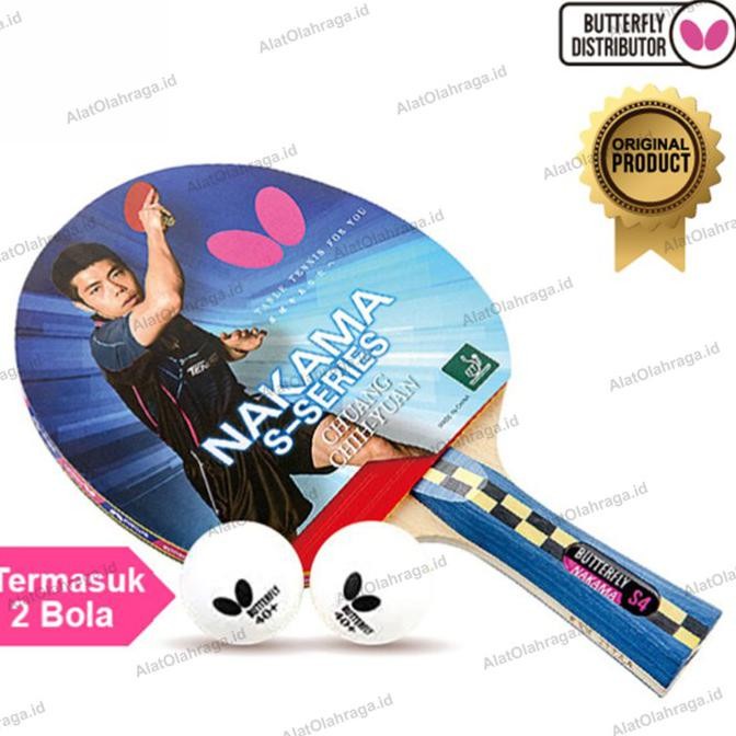 Bet Pingpong Tenis Meja Raket Pingpong Tenis meja Butterfly Nakama S4