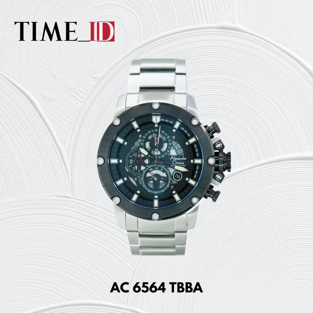 Jam Tangan Alexandre Christie 6564 SILVER BLACK Pria