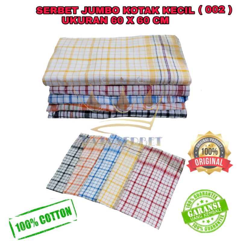 1 LUSIN SERBET JUMBO KOTAK KECIL UK 60 x 60 cm (02)