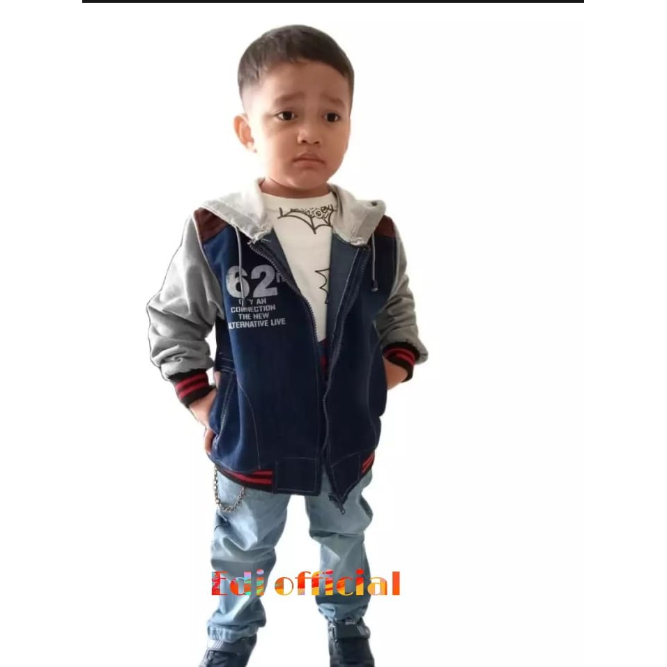 Jaket Anak Laki-Laki-Jaket Jeans Denim Usia 4  s/d 12 Tahun