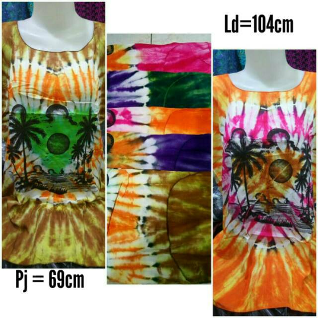 SALE Blus Santai Wanita Motif Pantai Warna Cerah mo