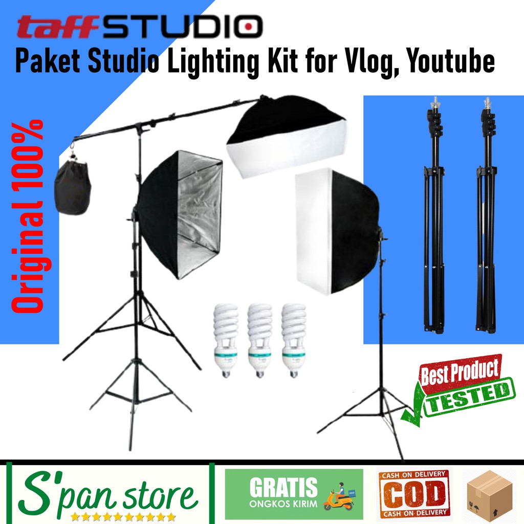 Paket Foto Studio Photography Lighting Kit Set Lengkap