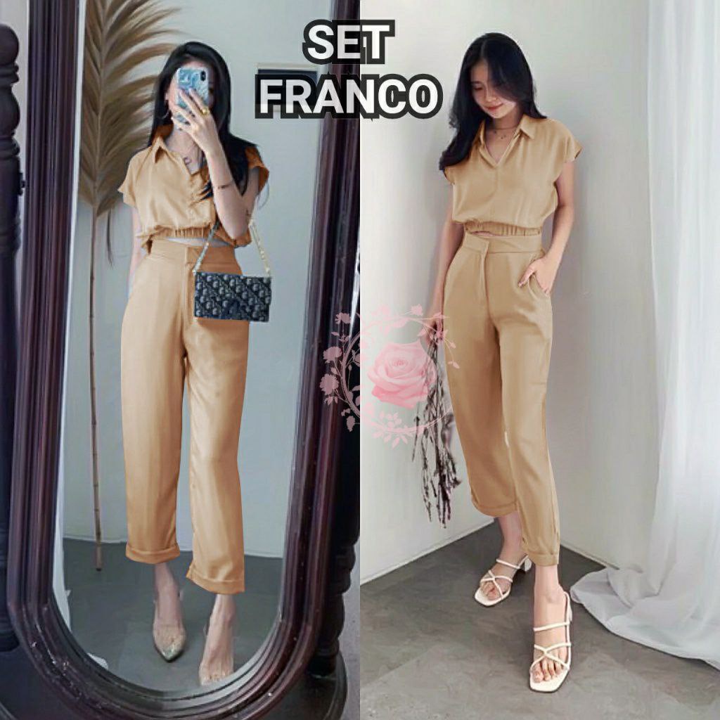 SETELAN FRANCO FASHION WANITA / BAJU CELANA PANJANG PESTA / BAJU PARTY / KASUAL