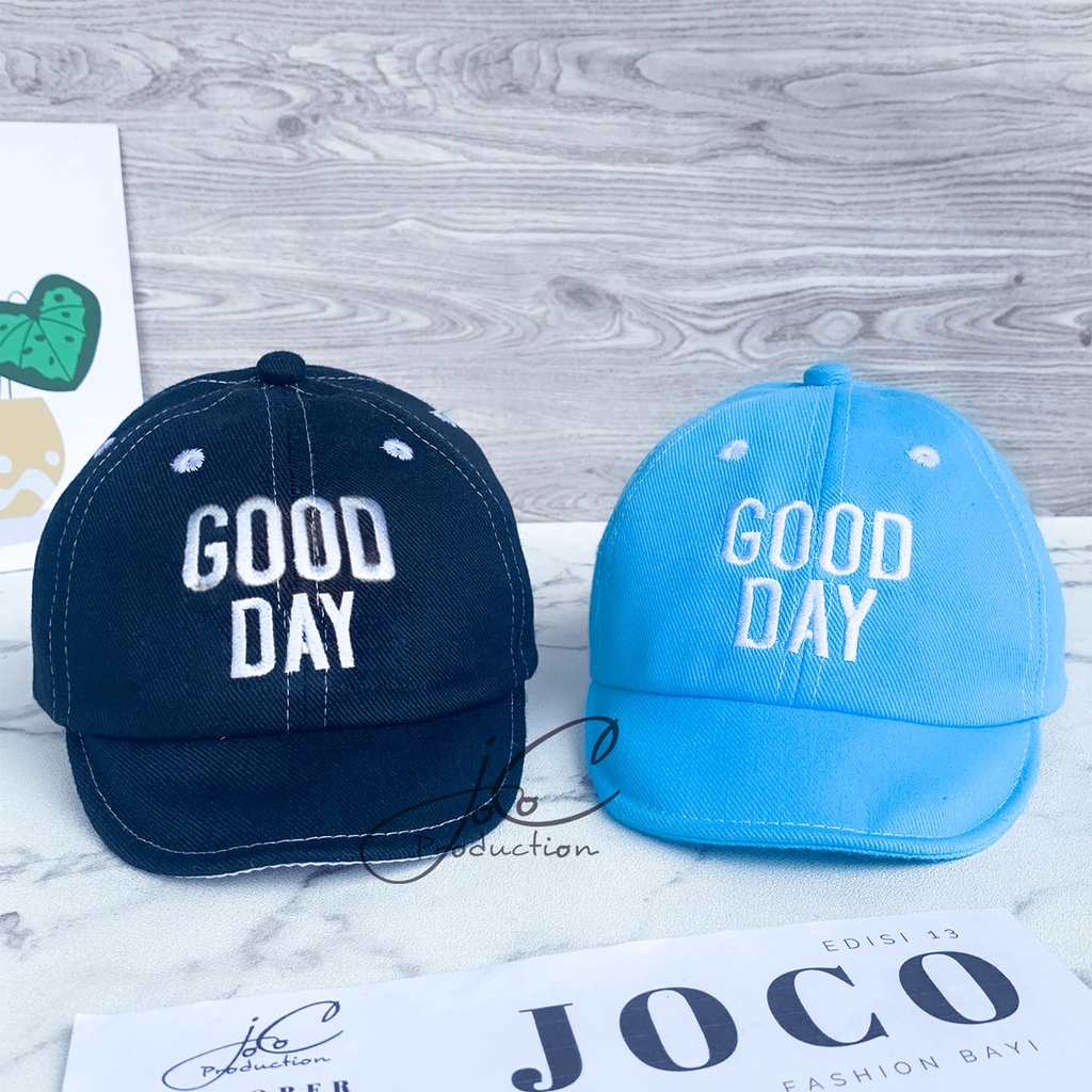 Jocoproduction - Topi Fashion Anak Bayi Baseball Lipat Bordir Good Day Unisex-3