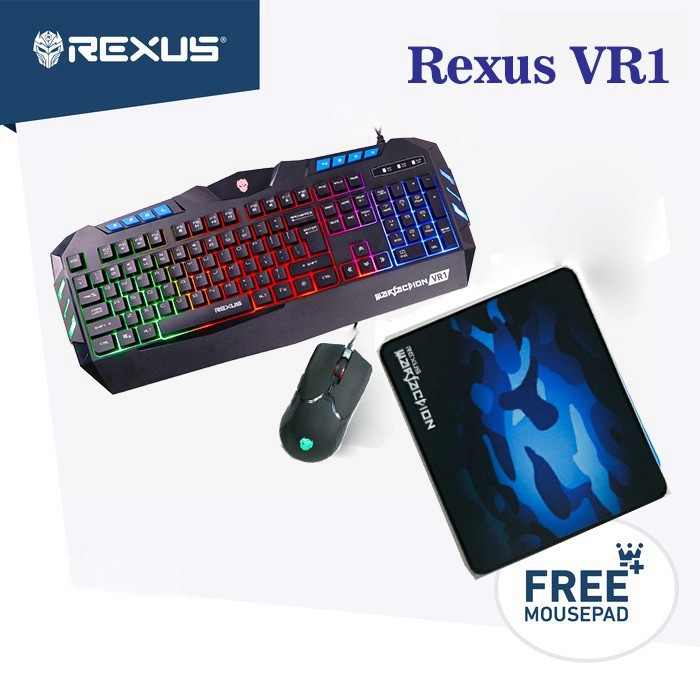 Trend-Keyboard Mouse Gaming Rexus Warfaction Vr1 Backlight