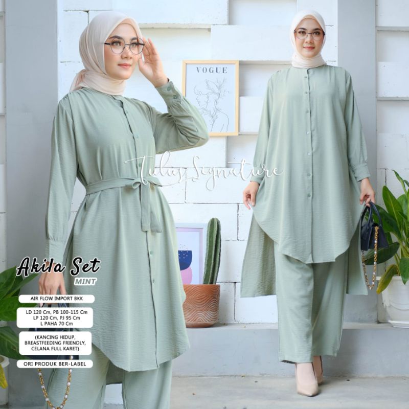 SETELAN TUNIK + KULOT AIR FLOW IMPORT AKILA SET BY TULUS SIGNATURE