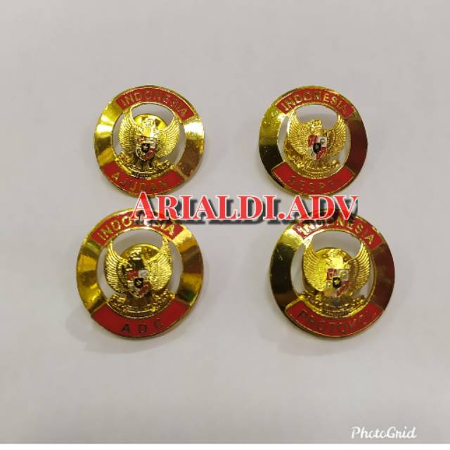 Pin kerah pin PROTOKOL/AJUDAN/SESPRI/ADC disepuh emas