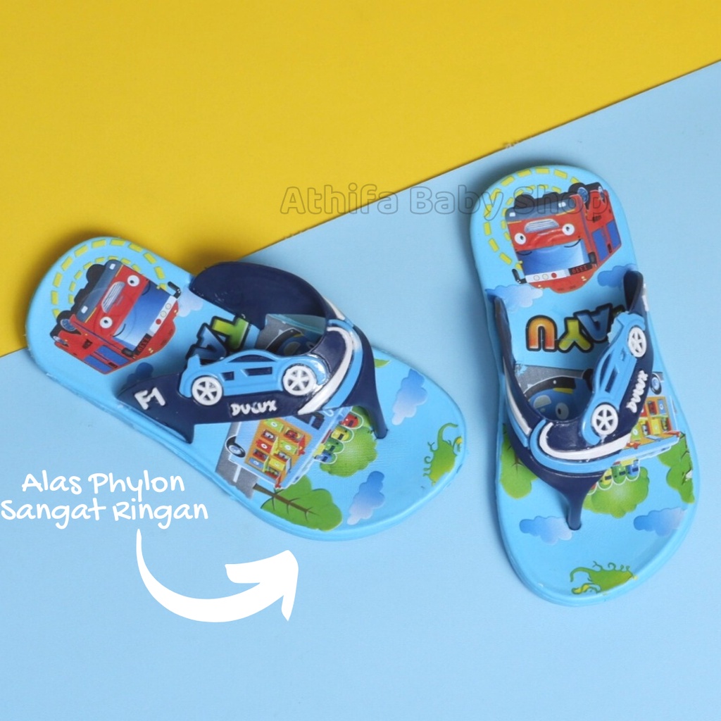 Sandal Jepit Anak Laki Cowo Cowok Sendal Japit Bayi Balita Karakter Tayo Umur Usia 2 3 4 5 Tahun Size 24-29
