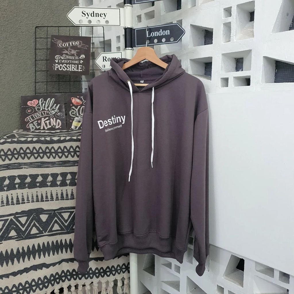 Hoodie New Style Pria Wanita Destiny XXL Bahan Pleece Korean Style